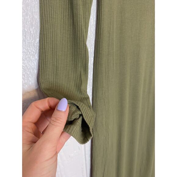 SAMSOE SAMSOE Patty Moss Green Long Sleeve Ribbed Maxi Dress US SMALL - Picture 6 of 11